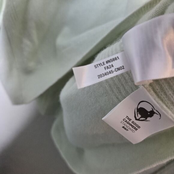 Madewell Womens Cashmere V-Neck Relaxed Fit Pullover Sweater XL Pale Green - Picture 5 of 8